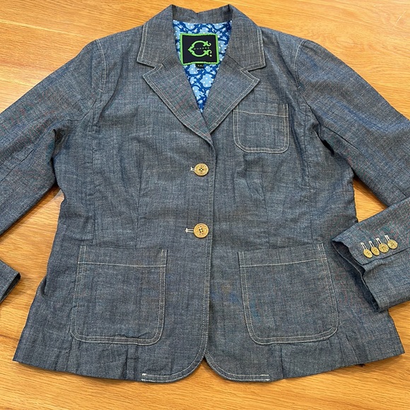TORY BURCH Brand C.Wonder Size 14-Denim Jeans Blazer Giglio Style ~Jacket Layer - Picture 2 of 16